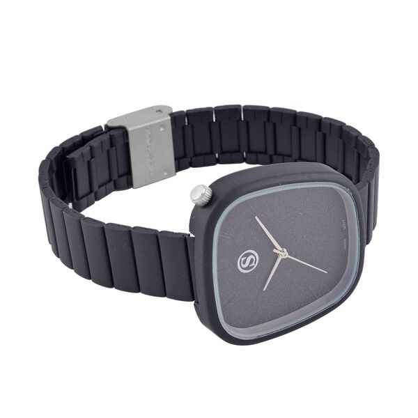 Strada - Japanisches Uhrwerk, Edelstahl Hydraulik-Zifferblatt Armband, 23 cm, schwarz image number 5