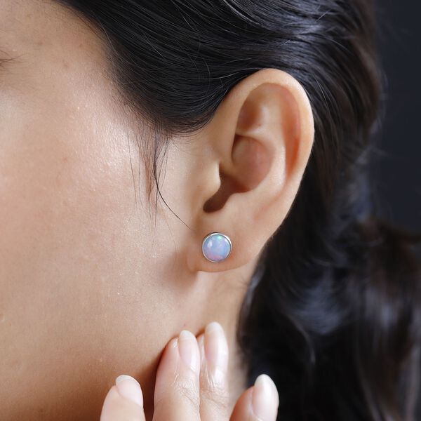 AAAA nat&uuml;rliche, &auml;thiopische Welo Opal-Ohrringe in 950 Platin - 2,74 ct. image number 8