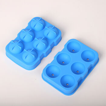 2er-Set Eisw&uuml;rfelbeh&auml;lter mit Deckel, Blau und Rot