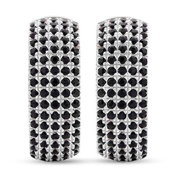 Schwarze Spinell Ohrringe, 925 Silber rhodiniert ca. 0,84 ct