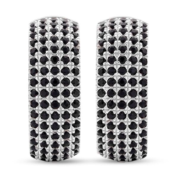 Schwarze Spinell Ohrringe, 925 Silber rhodiniert ca. 0,84 ct
