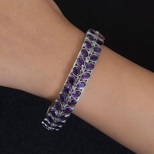 Afrikanischer Amethyst und Zirkon-Armreif, 19 cm - 12,20 ct. image number 3