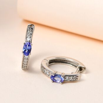 AAA Tansanit und Zirkon Ohrringe - 0,83 ct.