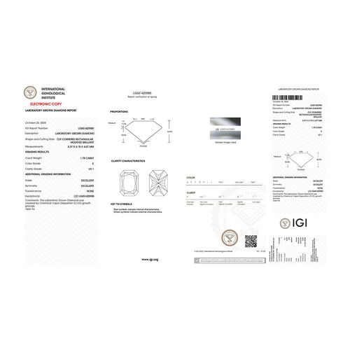 LUXURIANT IGI zertifizierter VS-EF Labor Diamant Ring in 950 Platin - 2 ct. image number 7