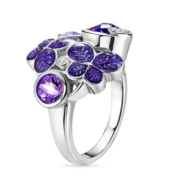 GP - AA Afrikanischer Amethyst Ring 925 Silber Rhodiniert (Gr&ouml;&szlig;e 17.00) ca. 1,86 ct image number 4