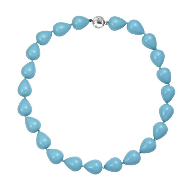 Sleeping Beauty t&uuml;rkisfarbene Tropfen Muschelkernperle 50cm Halskette image number 4