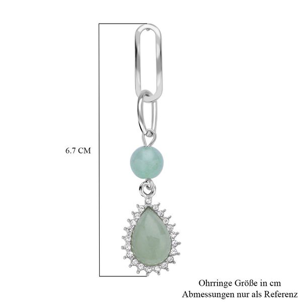 Grüne Aventurin Ohrringe, silberfarben ca. 18,00 ct image number 5