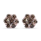 Natürlicher Champagner Diamant-Ohrstecker, zertifiziert I2-I3, 375 Roségold ca. 1,00 ct