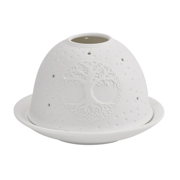 Porzellan-Teelichthalter mit LED, Baum des Lebens Motiv image number 5