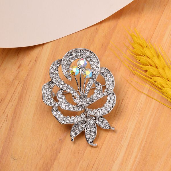 Kristall, Weißer Kristall Brosche image number 2