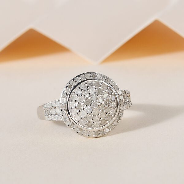 Weißer Diamant Ring, 925 Silber platiniert (Größe 19.00), ca. 0.75 ct image number 2