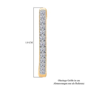 LUXURIANT SI-GH Labor Diamant Creolen, 925 Silber Gelbgold Vermeil - 0,50 ct.