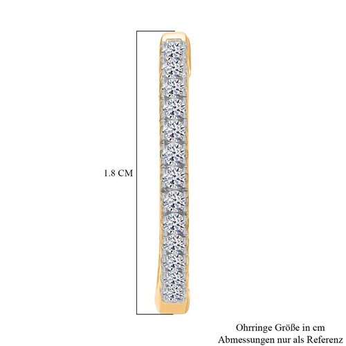 LUXURIANT DIAMOND- SI-GH Labor Diamant Creolen, 925 Silber Gelbgold Vermeil - 0,50 ct. image number 3