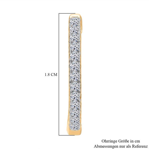 LUXURIANT SI-GH Labor Diamant Creolen, 925 Silber Gelbgold Vermeil - 0,50 ct. image number 3
