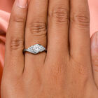120 Facetten Moissanit-Ring, 925 Silber platiniert  ca. 0,90 ct image number 2