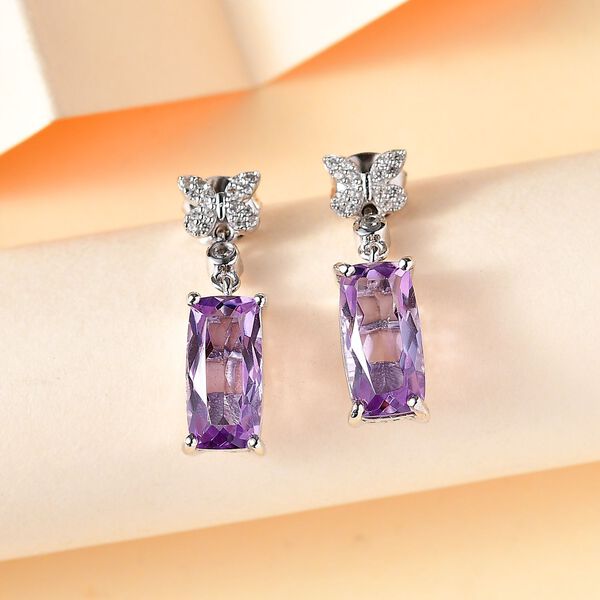 Rose De France Amethyst und Zirkon-Ohrringe - 5,58 ct. image number 2