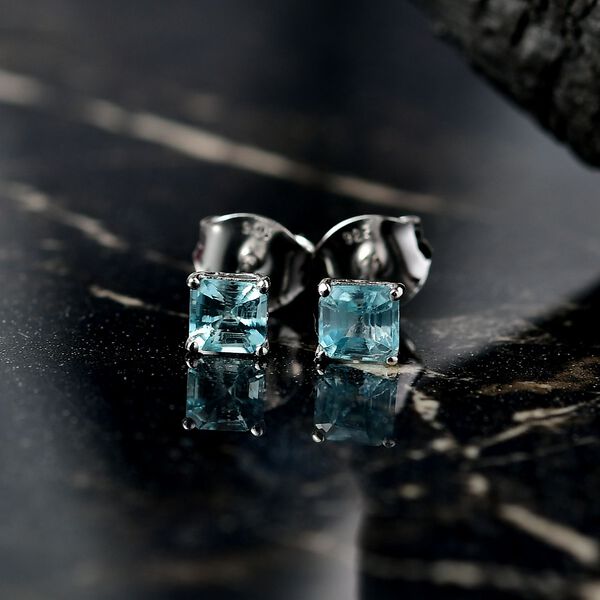 Blaue Zirkon Ohrringe - 1 ct. image number 2