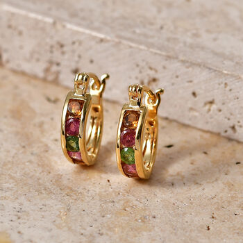 EVER TRUE AA Mehrfarbig-Turmalin Ohrringe Nickelfreies Messing ca. 1,19 ct.