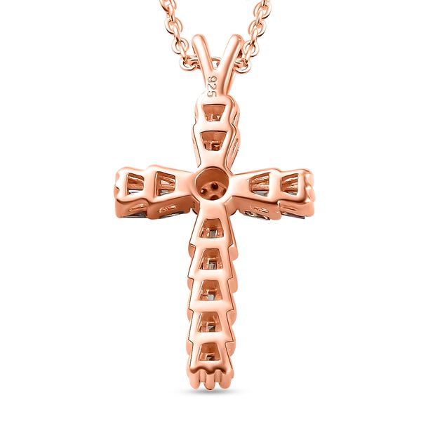 Champagner Diamant Kreuz-Anhänger mit Kette image number 5