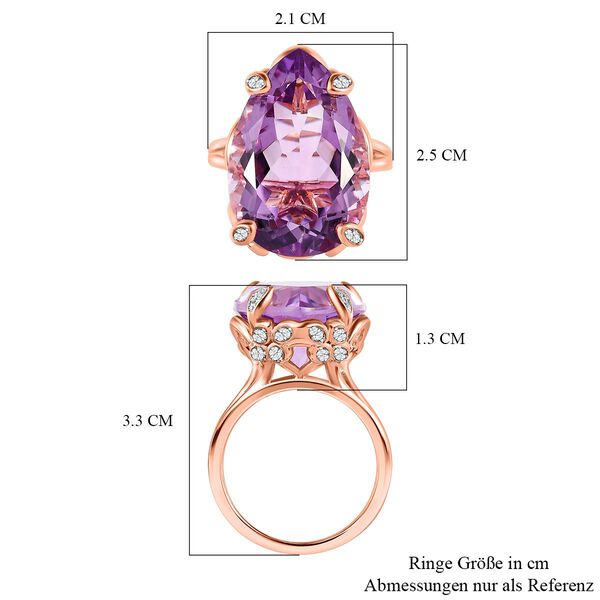 Rosa Amethyst und Zirkon Cocktail Ring - 17,74 ct. image number 7