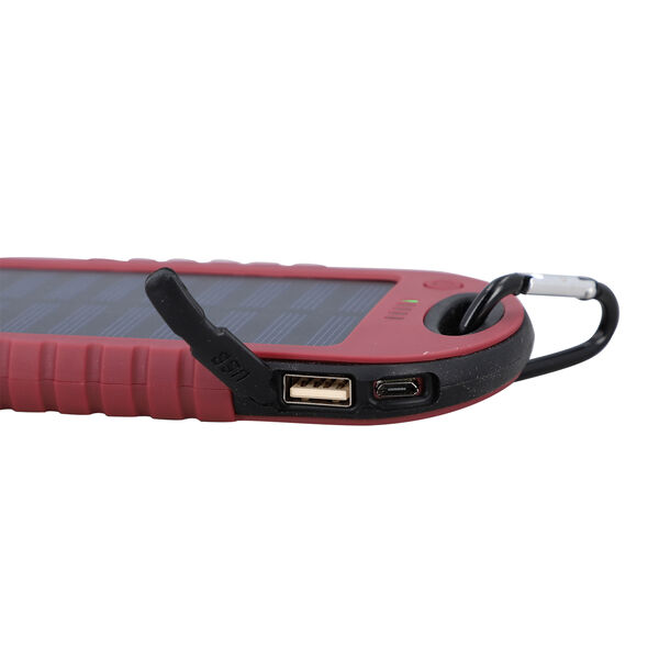 HOMESMART - Solarpowerbank mit 5000 mAh, tragbar, 15x7.5cm, 145g, Rot image number 5