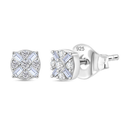 D'Joy Wei&szlig;er Diamant Ohrringe 925 Silber rhodiniert ca. 0.15 ct
