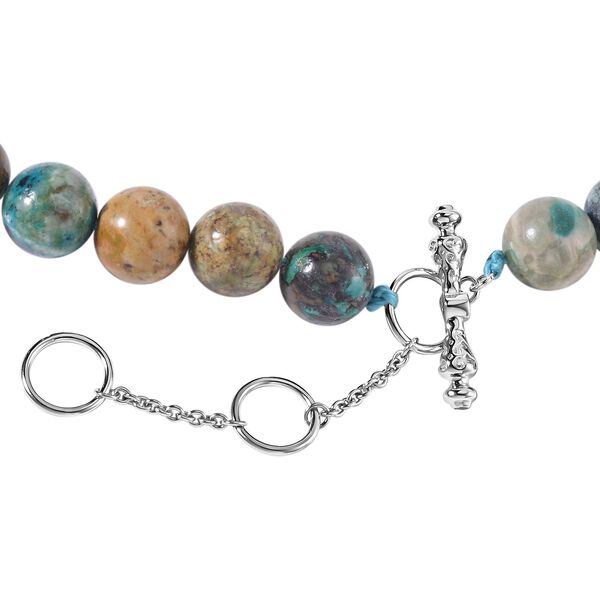 AAA Chrysokoll, Roter Granat Halskette ca. 50 cm 925 Silber rhodiniert ca. 388.09 ct image number 4