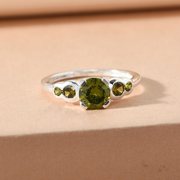 LUSTRO STELLA Peridot Zirkonia Ring 925 Silber image number 2