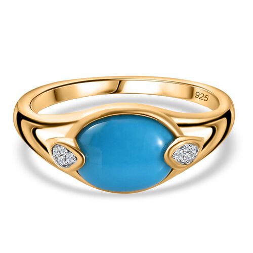 AA Sleeping Beauty Türkis und Zirkon Ring - 1,66 ct. image number 0