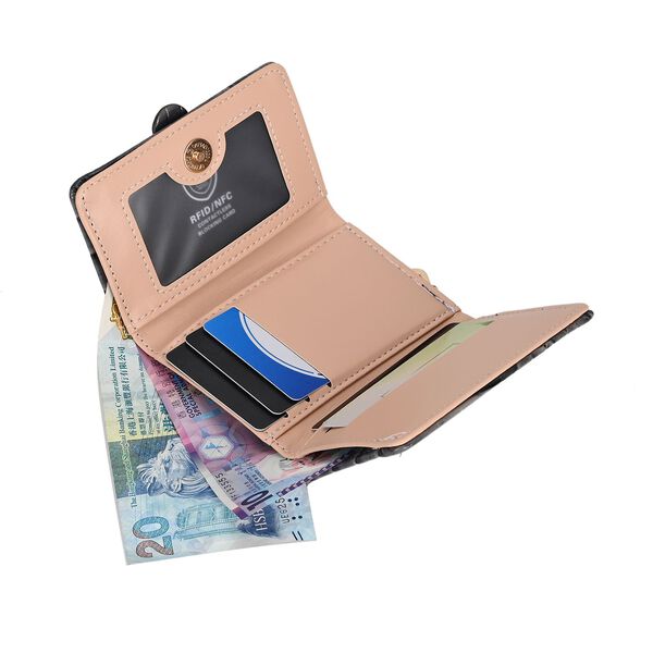 Stilvolle Geldb&ouml;rse mit Krokodilpr&auml;gung und RFID-Schutz, 11x8 cm, Grau image number 6