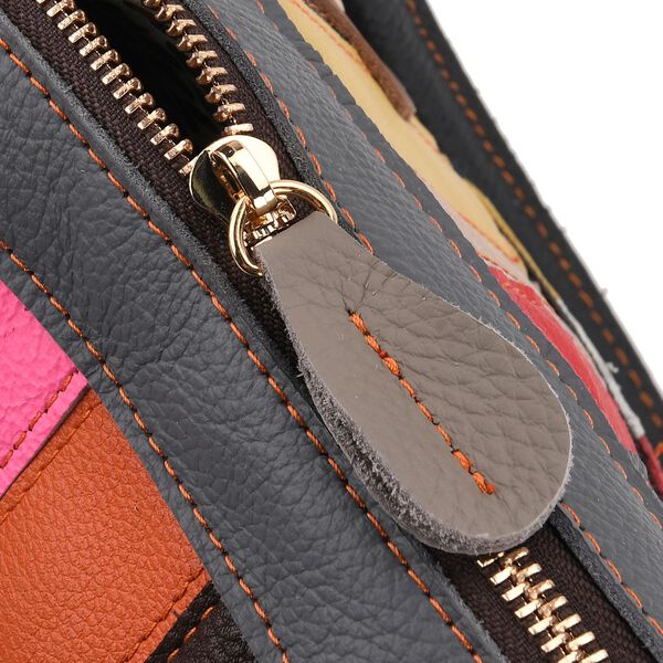 Chaos by Elsie Echtleder Crossbody-Tasche mit RFID-Schutz, 34x19x22cm, mehrfarbiges, matt gepr&auml;gtes Muster image number 6