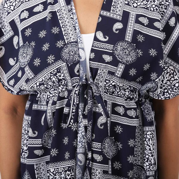 Langes Chiffon Sommerkleid, Dunkelblau, Einheitsgr&ouml;&szlig;e image number 4