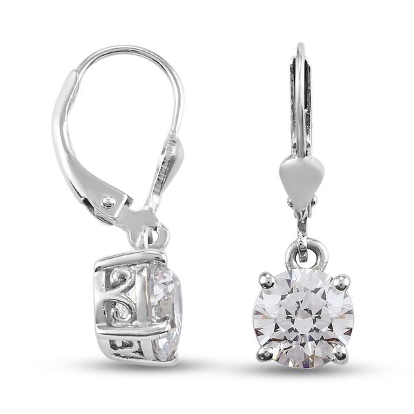 LUSTRO STELLA Hergestellt mit ZIRKONIA Tropfen Ohrringe 925 Silber Platin-&Uuml;berzug image number 4