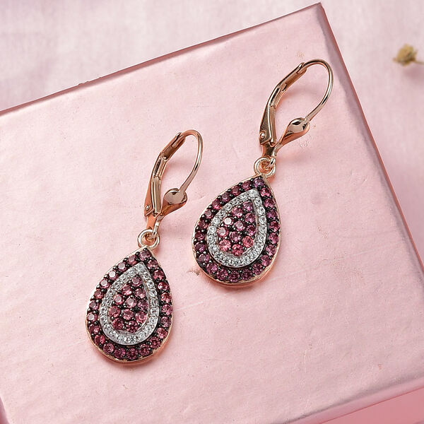 D'Joy AA Padparadscha Saphir und Zirkon Ohrringe - 1,59 ct. image number 1