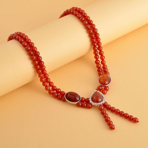 Rote Achat Halskette, ca. 45 cm, ca. 227,50 ct image number 2