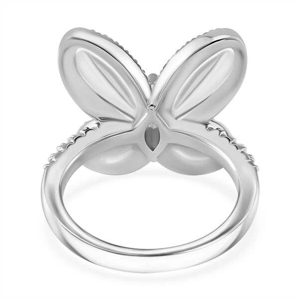 Rubin-Farbe und weißer Zirkonia Ring image number 5