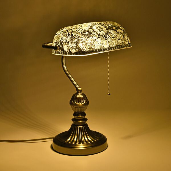 Mosaik Tischlampe, weiß image number 5