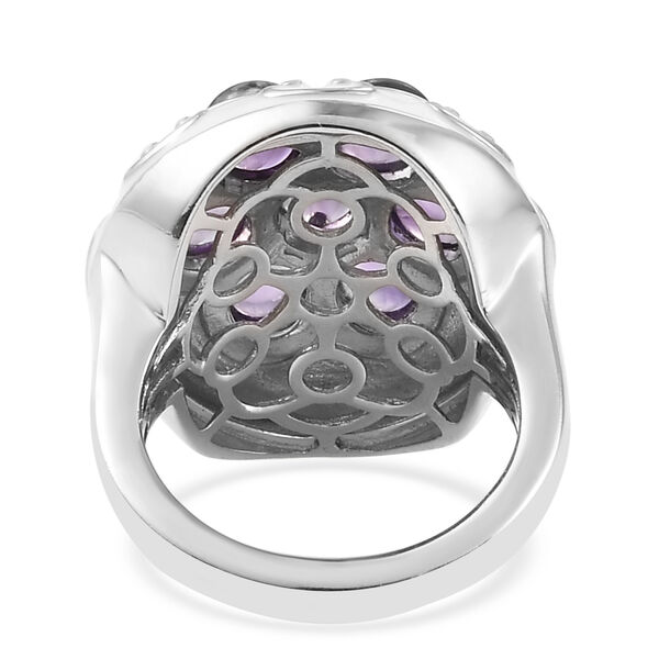 Afrikanischer Amethyst Ring Messing platiniert  ca. 3,88 ct image number 6