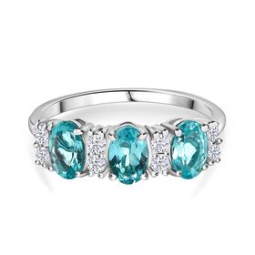 AA Lagunen Apatit und Moissanit Ring - 1,52 ct.