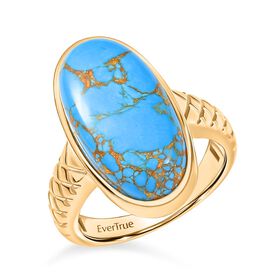 EverTrue blauer Türkis Ring - 8,70 ct.