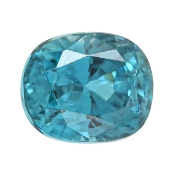 Blauer Zirkon, facettiert, Kissenschliff, 3,00 ct