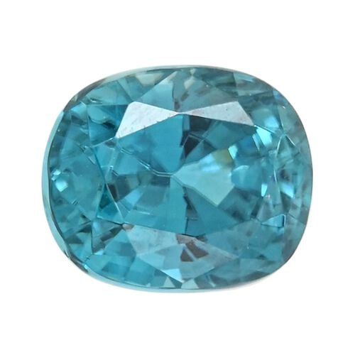 Blauer Zirkon, facettiert, Kissenschliff, 3,00 ct image number 0