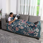 Handgewebte Jacquard-Decke mit Fransen, 100% Baumwolle, Blumenwiese, Grün und mehrfarbig image number 1
