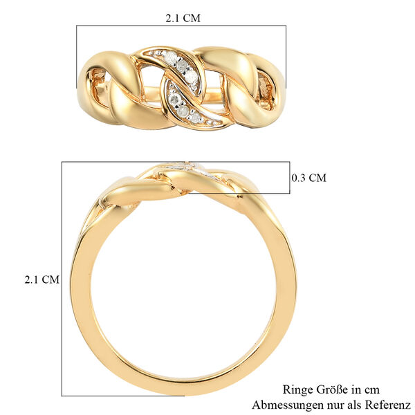 Wei&szlig;er Diamant P Ring 925 Silber vergoldet  ca. 0,05 ct image number 7