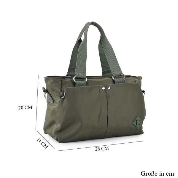 Crossbody Tasche mit mehreren Rei&szlig;verschlussf&auml;chern, abnehmbarem Schulterriemen und Tragegriffen, 26x11x20cm, Gr&uuml;n image number 8