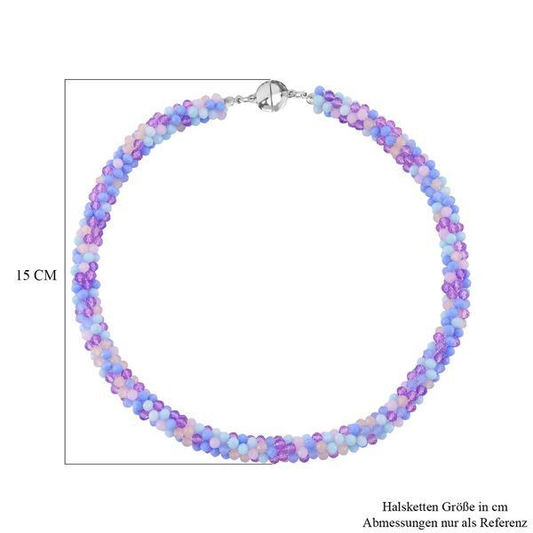 Mehrfarbige lila Kristall 45cm Halskette image number 6