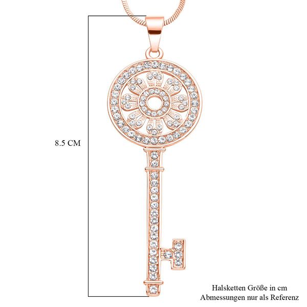 Wei&szlig;er Kristall-Anh&auml;nger mit Kette in Ros&eacute;goldton - 1,50 ct. image number 4