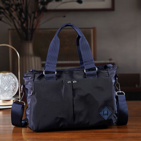 Crossbody Tasche mit mehreren Rei&szlig;verschlussf&auml;chern, abnehmbarem Schulterriemen und Tragegriffen, 26x11x20cm, Dunkelblau image number 2