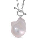 Weiße Süßwasser Perle Halskette ca. 50 cm 925 Silber rhodiniert