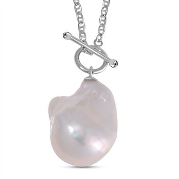 23-25mm Wei&szlig;e S&uuml;&szlig;wasserperle Halskette, 50 cm - 39 ct.